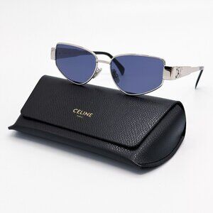 NEW CL40293U 16V CELINE SUNGLASSES SILVER BLUE WOMEN EYEWEAR